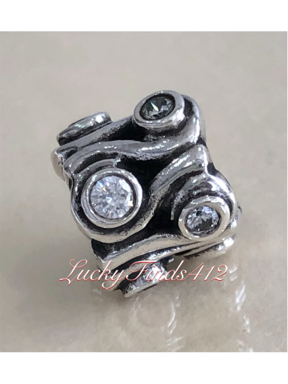 Authentic Pandora Ocean Wave Charm Retired Pandora Charm